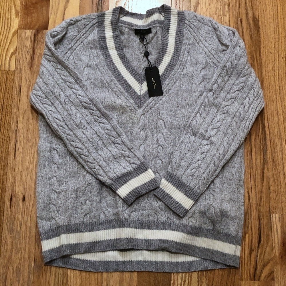 Theon Oversized Striped Cable-Knit Sweater - Picture 6 of 8